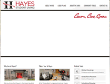 Tablet Screenshot of hayesstudentliving.com
